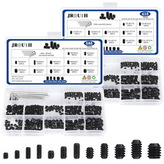 1000Pcs Metric + SAE Set Screw Assortment Kit, Internal Hex Drive Cup-Point Alle