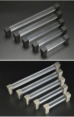 Square Acrylic Cabinet Handles Clear Drawer Pull Gold Black Silver Dresser Pulls