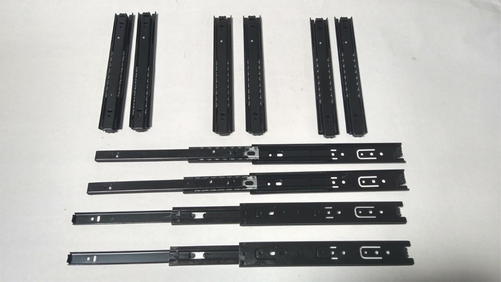 5 Pairs Full Extension 100-lb Ball Bearing Drawer Slides 10″ Black