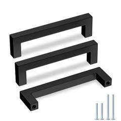 Goldenwarm 15 Pack Drawer Pulls Black Kitchen Cabinet Handles Stainless Steel 5″