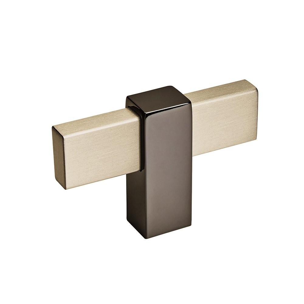 Amerock 36720SCBN- 2-3/8″ Long Knob in Silver Champagne and Black Nickel