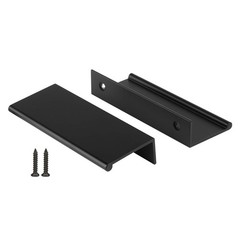 10 Pack Black Cabinet Pulls Kitchen Handles 3 inch Aluminum Alloy Edge Finger…
