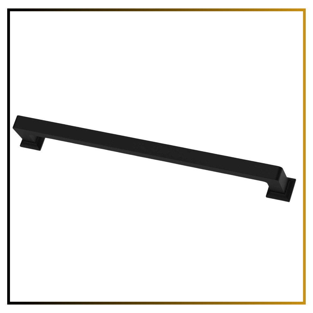 6 Pack 12-1/2″ Hole Center Matte Black Square Cabinet Handles AL30