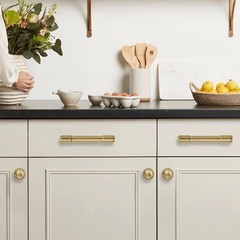 6 PCS Brushed Brass Cabinet Pulls 6 Inch 152MM Hole Center Hardware Handle