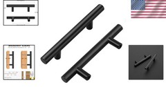 Timeless 5 Inch Matte Black Cabinet Handles – Durable Stainless Steel, 30 Count