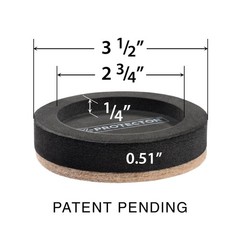 Felt Furniture Sliders for Hardwood 8 PCS 3 1/2 inch (NEW), Black & Beige