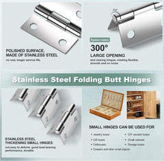 Mini Hinges Miniature Folding Butt Hinges Small Cabinet Folding Craft Hinge.