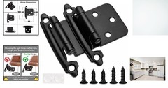 1/2″ Overlay Matte Black Cabinet Hinges – Durable Self-Closing Pair with Upgr…