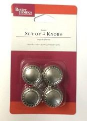 (4) Better Homes and Gardens Beaded Brush Nickel Cabinets and Drawers Knobs