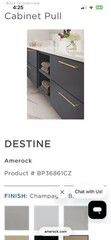 Lot 2 Amerock Destine Cabinet Pull 224mm 8-13/16” Champagne Bronze BP36861CZ