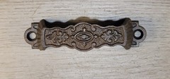 Antique Apothecary Bin Cabinet Drawer Handle Pull Cast Iron Original