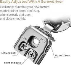 Ravinte 60 Pack 30 Pairs 1-1/4 inch Overlay Soft Close Hinges Satin Nickel