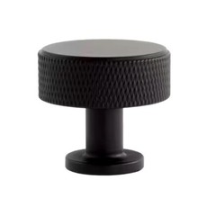 Sumner Street Home Hardware Kent Knurled 1 1/8 in. Matte Black Knob (10) Pack