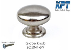 Cabinet Knob Brushed Nickel Traditional Domed Round Kitchen Bath Drawer Pulls