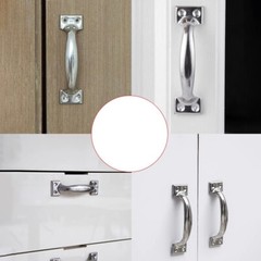 201/304 Stainless Handle Arc Cabinet Drawer Wooden Door Old-fashioned Simple