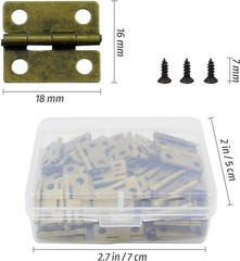 100pcs Small Hinges for Wooden Box Mini Hinge Jewelry 1 Inch Hinges Bronze Door