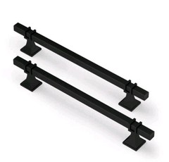 Lepatape 10 Pack Matte Black Cabinet Pulls 10″ Length 7.56″ Centers Modern Zinc