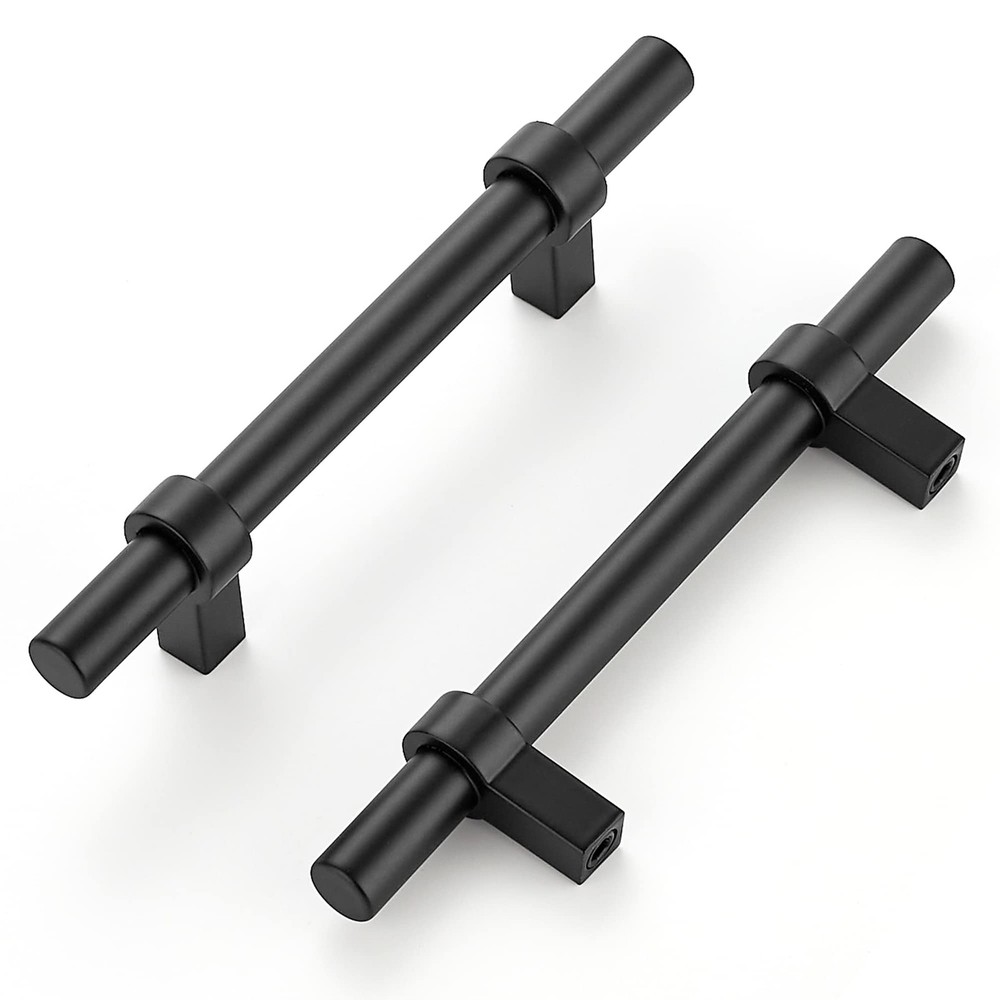 10 PCS 31/2 Inch Matte Black Cabinet Handles Square Base Pulls 6″ Length