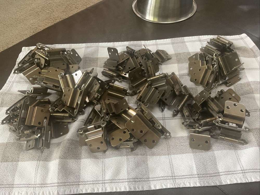 Lot of 90 Amerock Insert Hinges 3/8″ Antique Brass CM 7628-ME Antique English