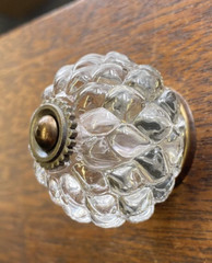 5: Clear Faceted Textured Glass Antique VTG Cabinet Knob kitchen bathroom pull