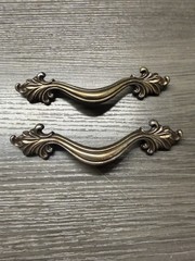 2 Vintage KBC French Provincial Drawer Cabinet Pull Antique Bronze Retro MCM (97