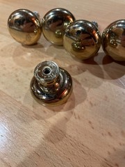 Lot of 10 polished Brass Heavy Cabinet.Drawer Knobs Pulls Gold Tone w/ Screws