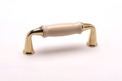 Berenson # 1417-338 Brass and Almond Ceramic Pull