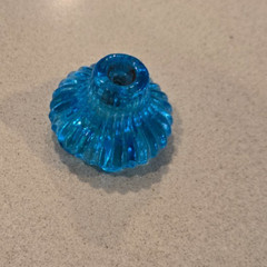 Crystal Clear Blue Flower Vintage Drawer Cabinet Door Pull Knob Transparent