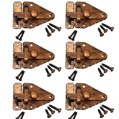 Vintage Mckinney 3/8″ Offset Latch 6 PC- Forged Iron Cabinet Hardware -Copper