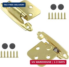 25 Pair (50 Pack) Cabinet Hinges, 1/2 Inch Overlay Cabinet Door Hinges