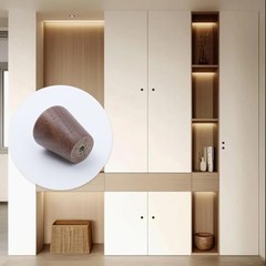 6pcs Wood Cabinet Knobs Cone Shape Walnut Wood 0.94″ × 1.1″;Black Walnut;6PCS