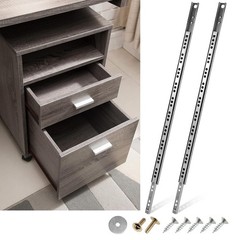 Ball Bearing Drawer Slides 16 Inch 406mm 2 Fold Metal Track Rail Glide 4 PCS