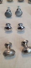 Cabinet Mixed Metal Silver And Nickel Colors, Lot Of 26 Knobs