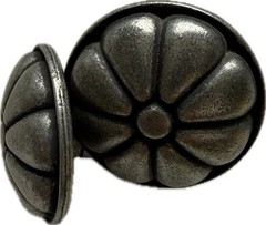 2x Cupboard Drawer Knob Pull 1-3/8″ Spoke Design Pewter Kitchen Bathroom Dresser