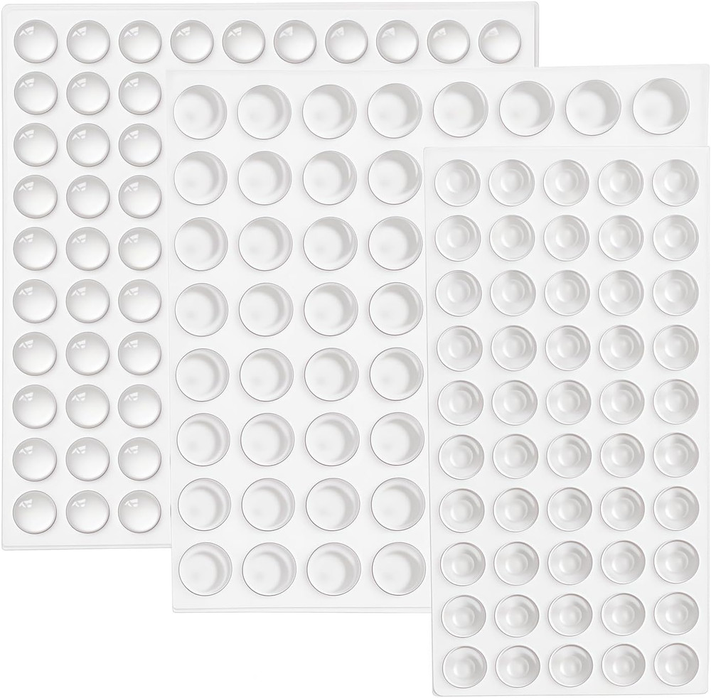 Cabinet Door Bumpers 4Mm/5.5Mm Thick – 3 Shapes 214 Pcs Variety Pack with Self-A