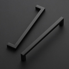 Matte Black Cabinet Square Handles Drawer Pulls 8 Inch 18 Pack | Screws Included