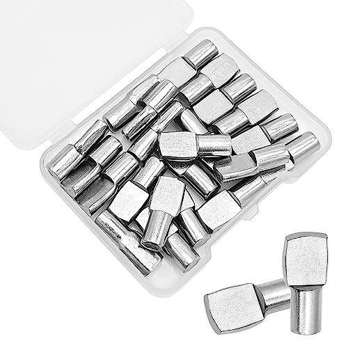 22 Pcs Shelf Pins Pegs,1/4 Inch Diameter Spoon Shape Nickel Plated Shelf