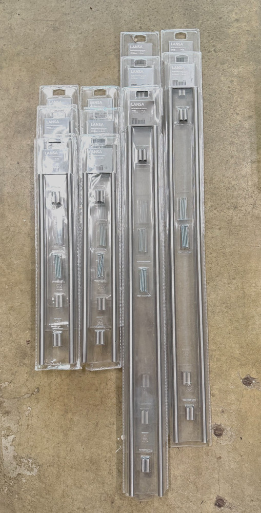 LOT: Ikea Lansa kitchen cabinet pulls, (5) 33 1/4” (6) 17 1/2″, stainless steel