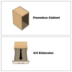 (Pair) 21-5/8 In. (550 Mm) 3/4 Extension Side Mount Nylon Drawer Slide