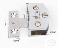 [2 Pieces] Cabinet Glass Door Hinges 90-Degree Frameless Glass Door Hinges for 5