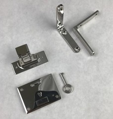 Set of 5 Premium Italian Box Lock & Hinge Sets – Silver Plated – Solid Brass