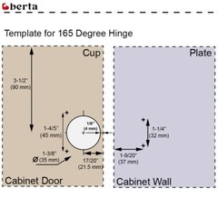 2 Pack 165 Degree Lazy Susan Hinge Frameless CLIP ON Plate for Easy Installat…
