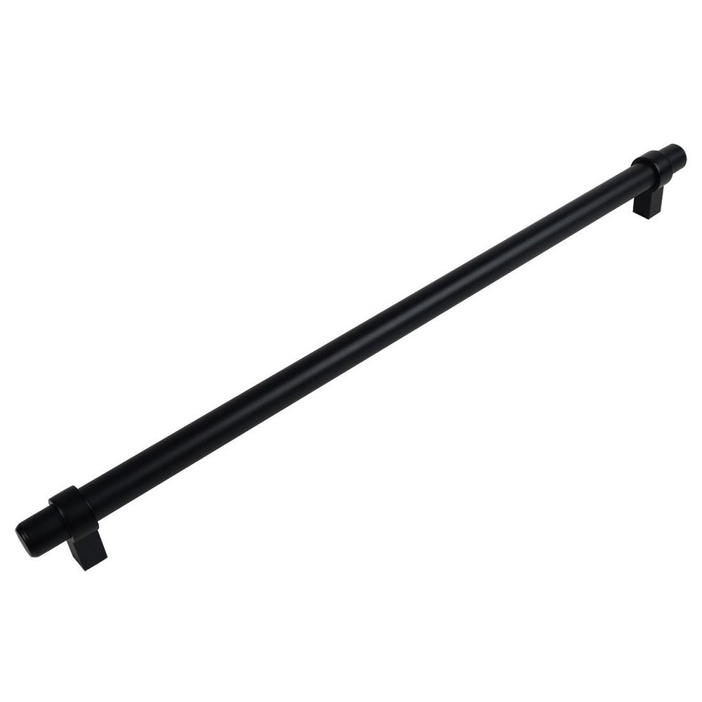 Flat Black Cabinet Bar Pull 12-5/8″ Hole Centers – Solid Steel, 14-1/8″ Length