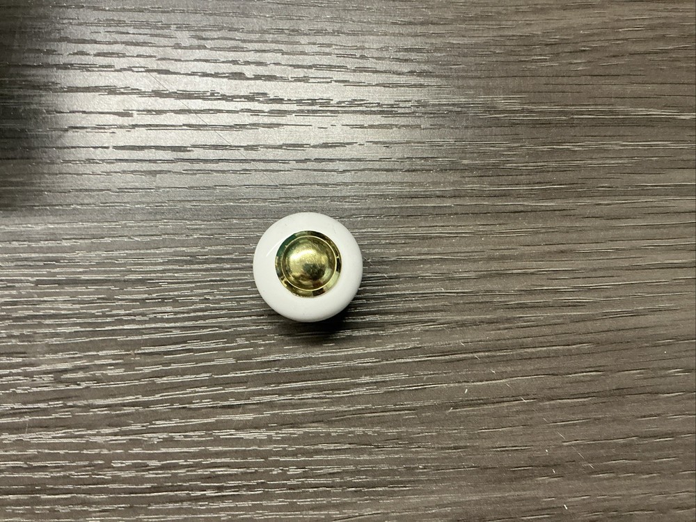 Belwith Hickory P722-UB White Porcelain 1 1/4″Cabinet Knob Pull Ultra Brass (50)