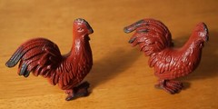 2 Red Rooster Drawer Knobs Farmhouse Kitchen Cabinet Pull Country Chic Decor New