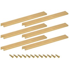 10pcs Cabinet Edge Finger Pull 300mm/11.81 Hidden Cabinet Pulls Gold
