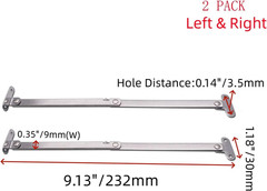 Mcredy Lid Support Hinge, 1 Pair Stainless Steel Locking Folding Hinges | 9 Inch