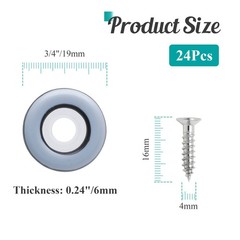 Suiwotin 24pcs 3/4″ (19mm) Screw on Furniture 3/4 inch (19mm), Gray/Black