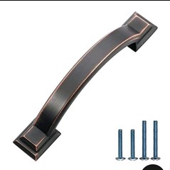 Amerdeco 10 Pack Oil Rubbed Bronze Black Arch Pulls 4-2/5″ Length 3″ Centers