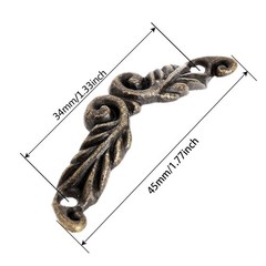 Dophee 10Pcs Antique Brass Decorative Pull Handle for Mini Jewelry Box Drawer x